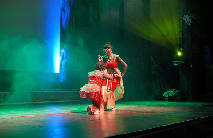 Entertainer performing on stage